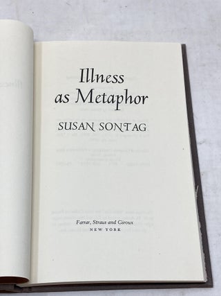 ILLNESS AS A METAPHOR