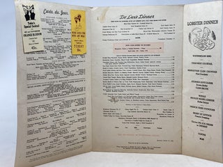 HOTEL TAFT DINNER MENU, FEATURING VINCENT LOPEZ AND HIS ORCHESTRA (SIGNED BY VINCENT LOPEZ)