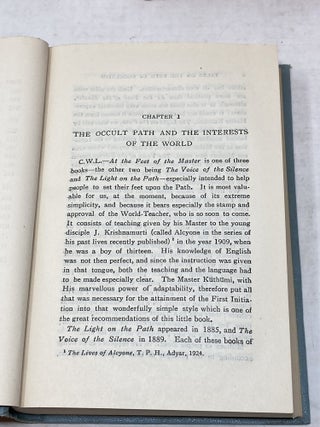 TALKS ON THE PATH OF OCCULTISM (3 VOLUMES: VOL. I: AT THE FEET OF THE MASTER; VOL. II: THE VOICE OF THE SILENCE; VOL. III: THE LIGHT ON THE PATH)