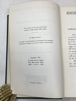 THE PATH OF THE MASTERS: THE SCIENCE OF SURAT SHABDA YOGA: SANTON KI SHIKSHA ; A Comprehensive Statement of the Teachings of The Great Masters, or Spiritual Luminaries, of the East. Also an Outline of Their Scientific System of Exercises by means of which They Attain the HIghest Degree of Spiritual Development.