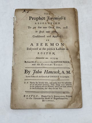 Item #100282 THE PROPHET JEREMIAH'S RESOLUTION TO GET HIM UNTO GREAT MEN, AND TO SPEAK UNTO...