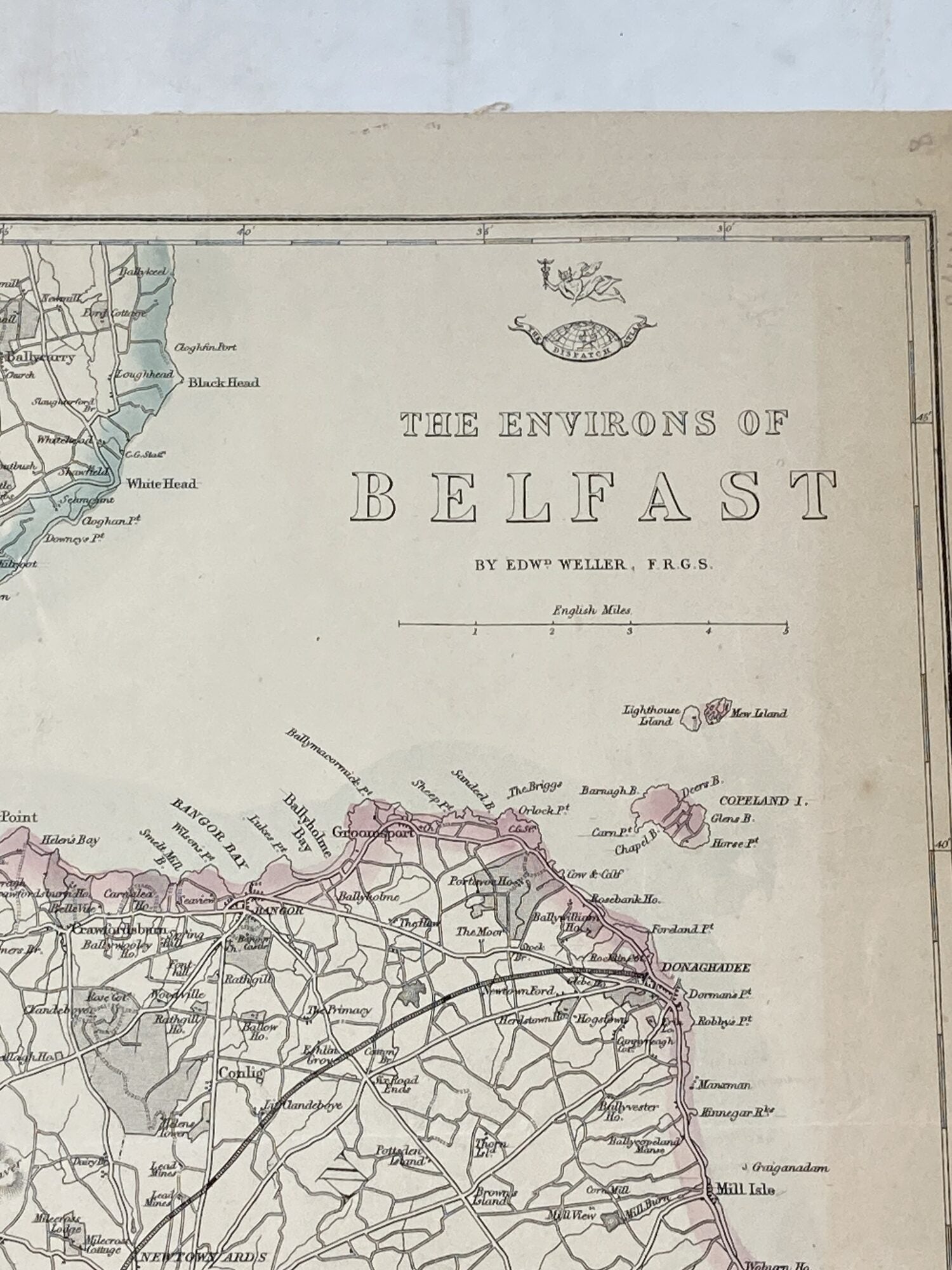 THE ENVIRONS OF BELFAST MAP | Edward Weller