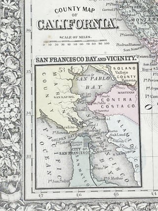 COUNTY MAP OF CALIFORNIA; MAP OF THE SETTLEMENTS IN THE GREAT SALT LAKE COUNTRY. UTAH.; SAN FRANCISCO BAY AND VICINITY.