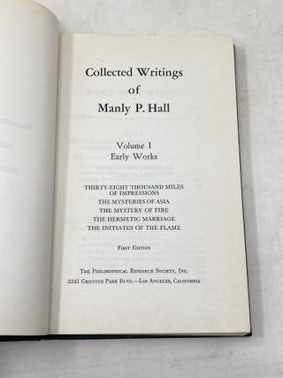 COLLECTED WRITINGS OF MANLY P. HALL, VOLUME I (SIGNED)