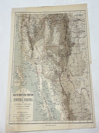 MAP OF THE SOUTH-WESTERN PORTION OF THE UNITED STATES AND OF SONORA AND CHIHUAHUA. ILLUSTRATING. E. G Ravenstein.