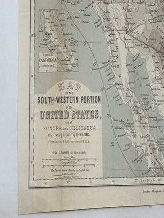 MAP OF THE SOUTH-WESTERN PORTION OF THE UNITED STATES AND OF SONORA AND CHIHUAHUA. ILLUSTRATING TRAVELS BY DR. W.A. BELL