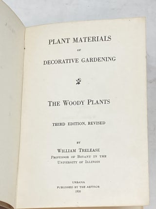 PLANT MATERIALS OF DECORATIVE GARDENING : THE WOODY PLANTS