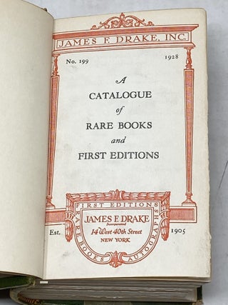 A CATALOGUE OF RARE BOOKS AND FIRST EDITIONS, NO. 199 - 221