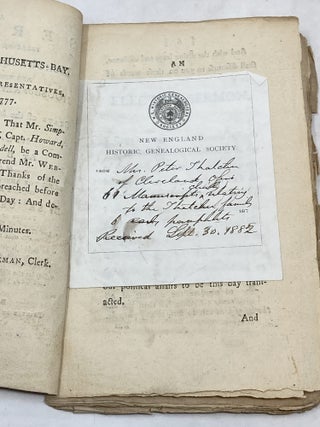 A SERMON PREACHED BEFORE THE HONORABLE COUNCIL, AND THE HONORABLE HOUSE OF REPRESENTATIVES, OF THE STATE OF MASSACHUSETTS-BAY IN NEW-ENGLAND. AT BOSTON, MAY 28, 1777 BEING THE ANNIVERSARY FOR THE ELECTION OF THE HONORABLE COUNCIL.