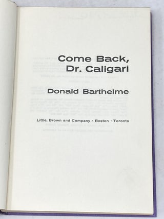 COME BACK, DR. CALIGARI (SIGNED)