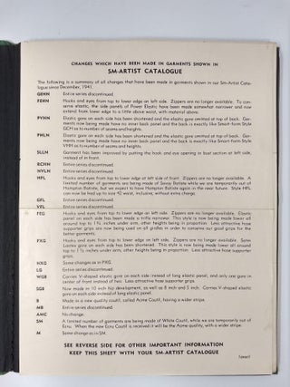 SMART-FORM GIRDLES - BELTS- BRASSIERS AND "SM-ARTIST" FOUNDATION. SAMPLE CATALOG