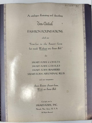 SMART-FORM GIRDLES - BELTS- BRASSIERS AND "SM-ARTIST" FOUNDATION. SAMPLE CATALOG