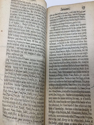 REMAINES CONCERNING BRITAINE: THEIR LANGUAGES, NAMES, SURNAMES, ALLUSIONS, ANAGRAMMES, ARMORIES, MONIES, EMPRESES, APPARELL, ARTILLARIE, WISE SPEECHES, PROVERBS, POESIES, EPITAPHES; Written by William Camden Esquire, Clarenceaux, King of Armes, Surnamed THE LEARNED.