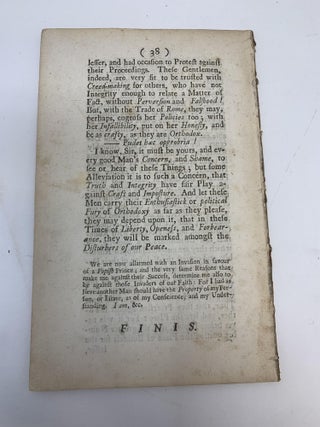 AN ACCOUNT OF THE LATE PROCEEDINGS OF THE DISSENTING MINISTERS AT SALTERS HALL OCCASIONED BY THE DIFFERENCES AMONGST THEIR BRETHREN IN THE COUNTRY: WITH SOME THOUGHTS CONCERNING THE IMPOSITION OF HUMANE FORMS FOR ARTICLES OF FAITH. IN A LETTER TO THE REVD. DR. GALE.