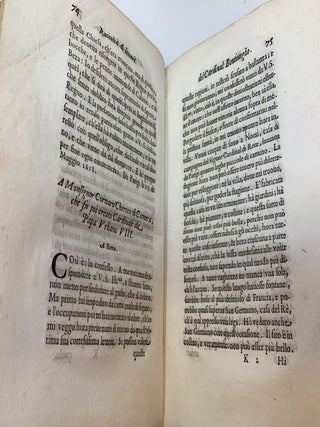 RACCOLTA DI LETTERE SCRITTE DAL CARDINAL BENTIVOGLIO IN TEMPO DELLE SUE NUNTIATURE DI FIANDRA E DI FRANCIA (Collection of letters written by Cardinal Bentivoglio in time for the two nunciatures of Flanders and France); Raccolta Di Lettere Scritte Dal Cardinal Bentivoglio in tempo delle sue Nuntiature di Fiandra e di Francia.