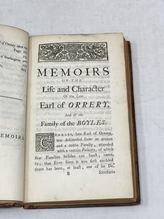 MEMOIRS OF THE LIVES AND CHARACTERS OF THE ILLUSTRIOUS FAMILY OF THE BOYLES; PARTICULARLY OF THE LATE EMINENTLY LEARNED CHARLES EARL OF ORRERY. IN WHICH IS CONTAIN'D MANY CURIOUS PIECES OF ENGLISH HISTORY, NOT EXTANT IN ANY OTHER AUTHOR: EXTRACTED FROM ORIGINAL PAPERS AND MANUSCRIPTS. WITH A PARTICULAR ACCOUNT OF THE FAMOUS CONTROVERSY BETWEEN THE HONORABLE MR. BOYLE, AND THE REVEREND DR. BENTLEY, CONCERNING THE GENUINENESS OF PHILARIS'S EPISTLES; ALSO, THE SAME TRANSLATED FROM THE ORIGINAL GREEK; Memoirs of the lives and characters of the illustrious family of the Boyles; particularly of the late eminently learned Charles earl of Orrery. In which is contain'd many curious pieces of English history, not extant in any other author…