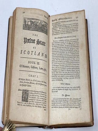 MAGNA BRITANNIA NOTITIA: OR THE PRESENT STATE OF GREAT BRITAIN: WITH DIVERS REMARKS UPON THE ANTIENT STATE THEREOF: THE NINTH AND TWENTIETH EDITION OF THE SOUTH PART, CALLED ENGLAND; AND THE EIGHTS OF THE NORTH PART, CALLED SCOTLAND, TO WHICH IS ADDED, A COMPLEAT LIST OF THE QUEEN'S HOUSHOLD, NEVER YET PRINTED. IN TWO PARTS. WITH HIS MAJESTY'S ROYAL PRIVILEGE.