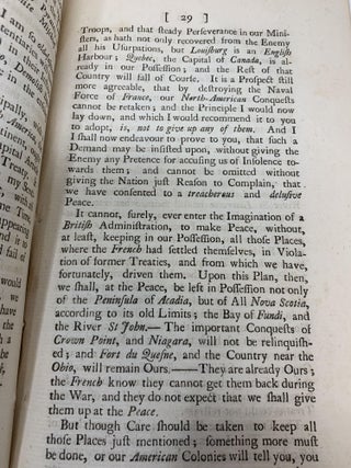 A LETTER ADDRESSED TO TWO GREAT MEN, ON THE PROSPECT OF PEACE; AND THE TERMS NECESSARY TO BE INSISTED UPON IN THE NEGOTIATION; (Letter to William Pitt and the Duke of Newcastle)