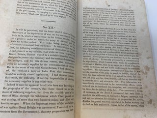 MEMOIRS OF THE CAMPAIGN OF THE NORTH WESTERN ARMY OF THE UNITED STATES, A.D. 1812. IN A SERIES OF LETTERS ADDRESSED TO THE CITIZENS OF THE UNITED STATES. WITH AN APPENDIX CONTAINING A BRIEF SKETCH OF THE REVOLUTIONARY SERVICES OF THE AUTHOR; Memoirs of the Campaign of the North Western Army of the United States, A.D 1812. In a series of letters addressed to the Citizens of the United States. With an appendix containing a brief sketch of the Revolutionary Services of the Author.