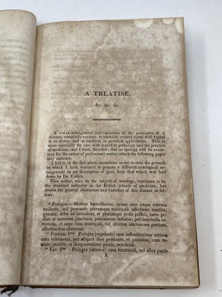 A TREATISE ON THE NATURE AND CURE OF GOUT AND RHEUMATISM INCLUDING GENERAL CONSIDERATIONS ON MORBID STATES OF THE DIGESTIVE ORGANS, SOME REMARKS ON REGIMEN; AND PRACTICAL OBSERVATIONS ON GRAVEL (Mason Locke Weems's copy)