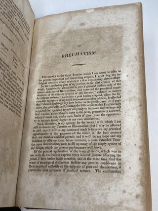 A TREATISE ON THE NATURE AND CURE OF GOUT AND RHEUMATISM INCLUDING GENERAL CONSIDERATIONS ON MORBID STATES OF THE DIGESTIVE ORGANS, SOME REMARKS ON REGIMEN; AND PRACTICAL OBSERVATIONS ON GRAVEL (Mason Locke Weems's copy)