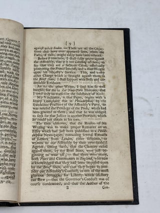 A BRIEF VIEW OF THE CONDUCT OF PENNSYLVANIA, FOR THE YEAR 1755 SO FAR AS IT AFFECTED THE GENERAL SERVICE OF THE BRITISH COLONIES, PARTICULARLY THE EXPEDITION UNDER THE LATE GENERAL BRADDOCK. WITH AN ACCOUNT OF THE SHOCKING INHUMANITIES, COMMITTED BY INCURSIONS OF THE INDIANS UPON THE PROVINCE IN OCTOBER AND NOVEMBER...