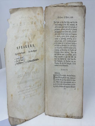 SECOND PROTEST WITH A LIST OF THE VOTERS AGAINST THE BILL TO REPEAL THE AMERICAN STAMP ACT OF LAST SESSION