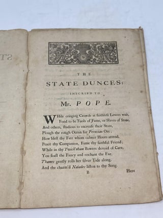 THE STATE DUNCES INSCRIBED TO MR. POPE