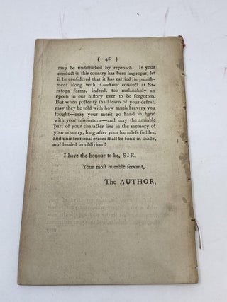 A REPLY TO LIEUTENANT GENERAL BURGOYNE'S LETTER TO HIS CONSTITUENTS