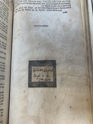 THE HOLY BIBLE, CONTAINING THE OLD AND NEW TESTAMENTS, TRANSLATED FROM THE ORIGINAL TONGUES, AND WITH THE FORMER TRANSLATIONS DILIGENTLY COMPARED AND REVISED; WITH CANNE'S MARGINAL NOTES AND REFERENCES. TO WHICH ARE ADDED AN INDEX: AN ALPHABETICAL TABLE OF ALL THE NAMES IN THE OLD AND NEW TESTAMENTS WITH THEIR SIGNIFICATIONS, TABLE OF SCRIPTURE WEIGHTS, MEASURES, AND COINS, &c.