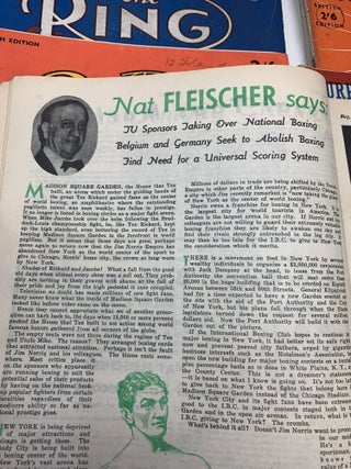 "THE RING" : WORLD'S FOREMOST BOXING MAGAZINE -- BRITISH PRICED EDITION - 1950s. (TWELVE ISSUES)