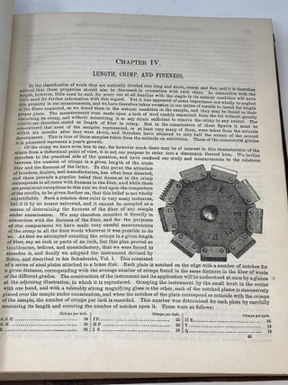 DEPARTMENT OF AGRICULTURE REPORT UPON AN EXAMINATION OF WOOLS AND OTHER ANIMAL FIBERS; Made under the Direction of the Commissioner of Agriculture