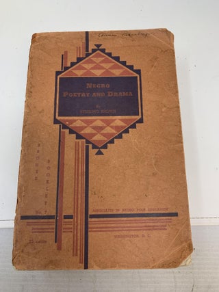 Item #85285 NEGRO POETRY AND DRAMA. Sterling Brown