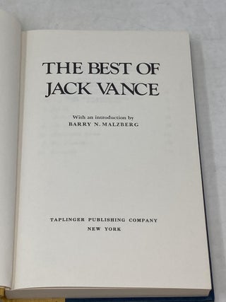 THE BEST OF JACK VANCE; With an Introduction by Barry N. Malzberg