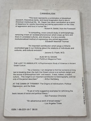 CANNIBALISM: HUMAN AGGRESSION AND CULTURAL FORM (SIGNED)