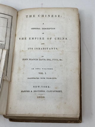 HISTORY OF CHINA AND ITS INHABITANTS, VOL. I (WITH FOLD-OUT MAP); (Harper's Family Library No. LXXX)