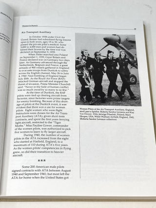 WOMEN IN PURSUIT: FLYING FIGHTERS FOR THE AIR TRANSPORT COMMAND FERRYING DIVISION DURING WORLD WAR II (SIGNED); A Collection and Recollection
