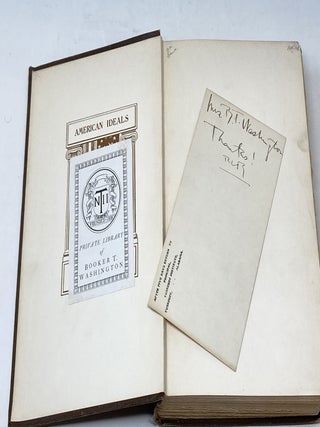 AMERICAN IDEALS, AND OTHER ESSAYS SOCIAL AND POLITICAL (WITH BOOKPLATE OF BOOKER T. WASHINGTON); (Alleghany Edition)