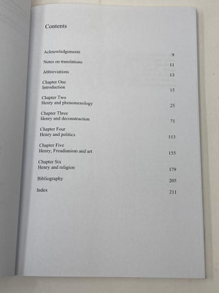 MICHEL HENRY: INCARNATION, BARBARISM AND BELIEF, AN INTRODUCTION TO THE WORK OF MICHEL HENRY