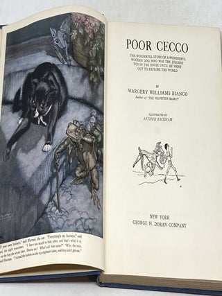 POOR CECCO : THE WONDERFUL STORY OF A WONDERFUL WOODEN DOG WHO WAS THE JOLLIEST TOY IN THE HOUSE UNTIL HE WENT OUT TO EXPLORE THE WORLD; Illustrated by Arthur Rackham