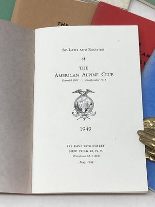BY-LAWS AND REGISTER OF THE AMERICAN ALPINE CLUB (13 VOLUMES FROM 1949-1972)