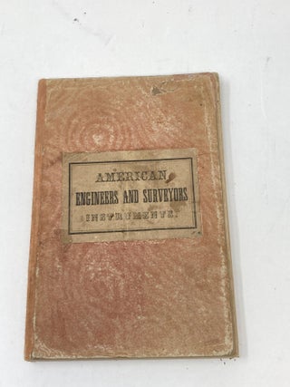 Item #87411 A MANUAL OF THE PRINCIPAL INSTRUMENTS USED IN AMERICAN ENGINEERING AND SURVEYING. W....
