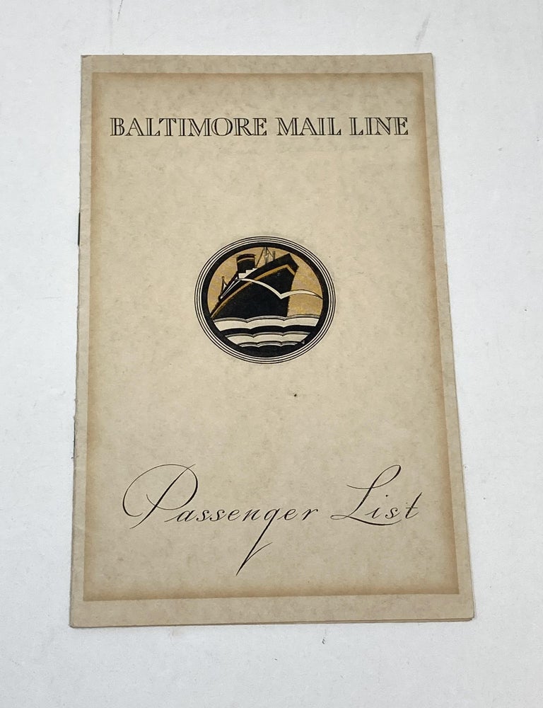 Item #87693 BALTIMORE MAIL LINE: S.S. CITY OF HAMBURG PASSENGER LIST; (with penciled-in commentary on fellow passengers). Baltimore Mail Line.