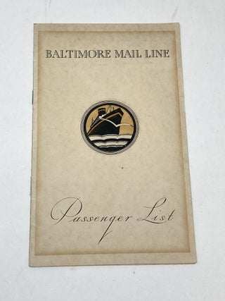 Item #87693 BALTIMORE MAIL LINE: S.S. CITY OF HAMBURG PASSENGER LIST; (with penciled-in...