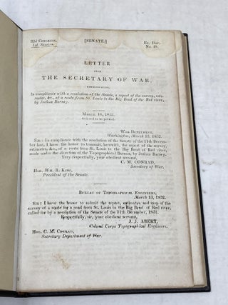 LETTER FROM THE SECRETARY OF WAR COMMUNICATING WITH A RESOLUTION OF THE SENATE, A REPORT OF THE SURVEY, ESTIMATES, &c., OF A ROUTE FROM ST. LOUIS TO THE BIG BEND OF THE RED RIVER (Senate Report: 32nd Congress, First Session. Ex. Doc. No. 49)