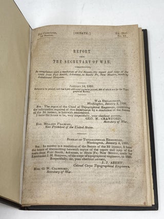 REPORT FROM THE SECRETARY OF WAR COMMUNICATING, IN COMPLIANCE WITH A RESOLUTION OF THE SENATE, THE REPORT AND MAP OF THE ROUTE OF FROM FORT SMITH, ARKANSAS, TO SANTA FE, NEW MEXICO, MADE BY LIEUTENANT SIMPSON (SENATE REPORT: 31st CONGRESS, FIRST SESSION. EX. DOC. NO. 12)