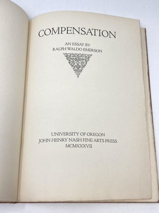 Item #87951 COMPENSATION (LIMITED EDITION). Ralph Waldo Emerson
