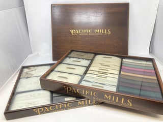 Item #87968 PACIFIC MILLS SALESPERSON'S WOODEN DISPLAY CASES WITH FITTED LID: WOOL AND...