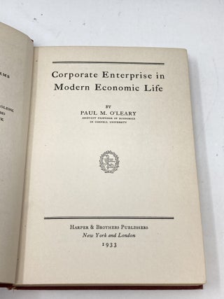 CORPORATE ENTERPRISE IN MODERN ECONOMIC LIFE