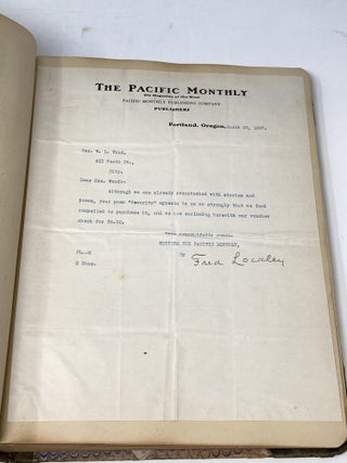 ARCHIVE OF ORIGINAL PUBLISHERS' CORRESPONDENCE WITH THE THEN YOUNG OREGON WRITER ELIZABETH LAMBERT WOOD